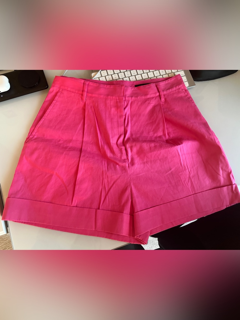 rag & bone Hot Pink Pleated Bermuda Shorts